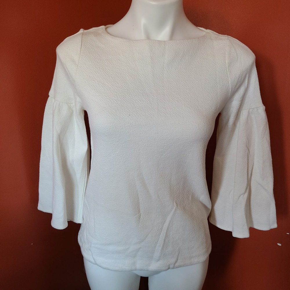 a new day Cream Bell Sleeve Textured Top Size XS